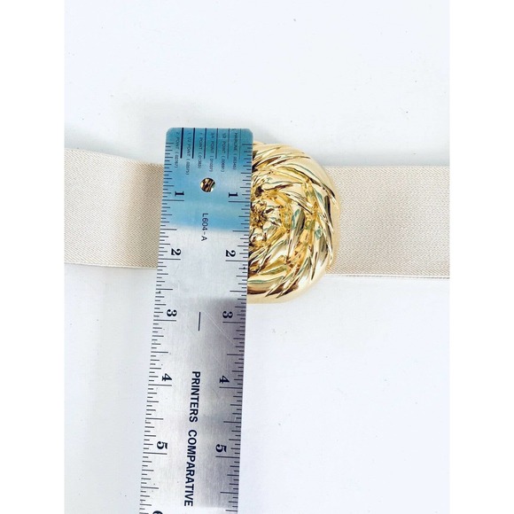 VTG Pearl Accessories Gold Buckle Belt Sz L main image 4